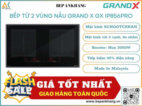 Bếp từ 2 vùng nấu Grand X GX IP856Pro - Made In Malaysia